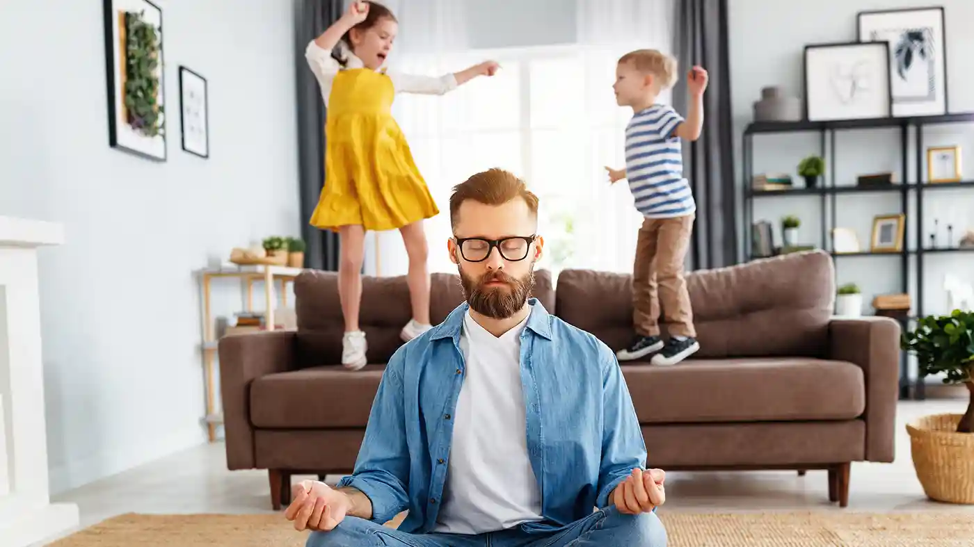 Calm Cube Comfort Male Meditating Playing Children